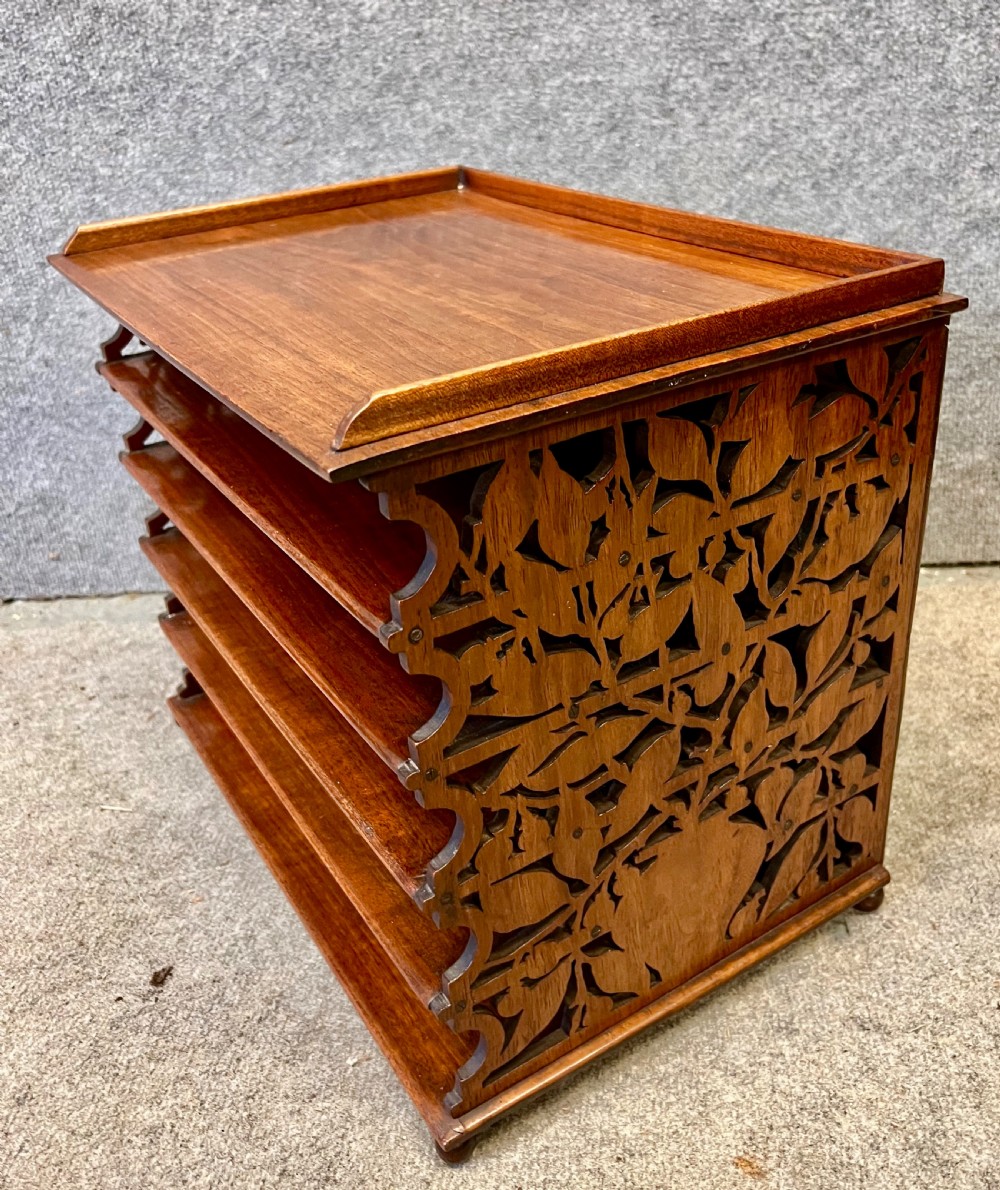 Unusual Walnut Desk Top Folio Stand / File Tray View V