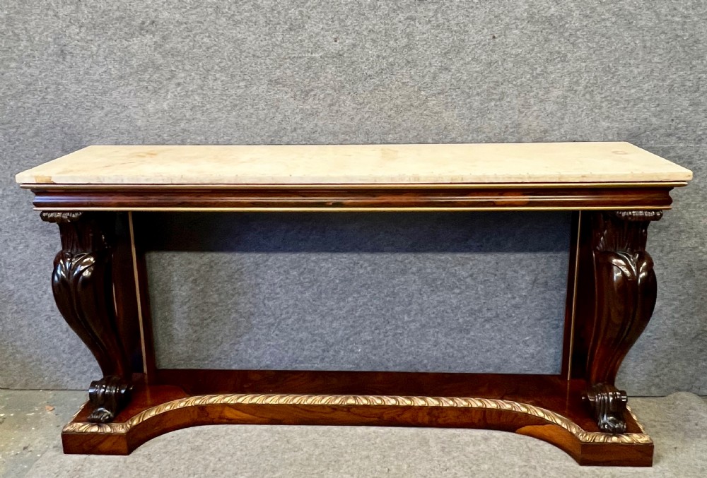 Superb Large Rosewood & Gilded Console Table
