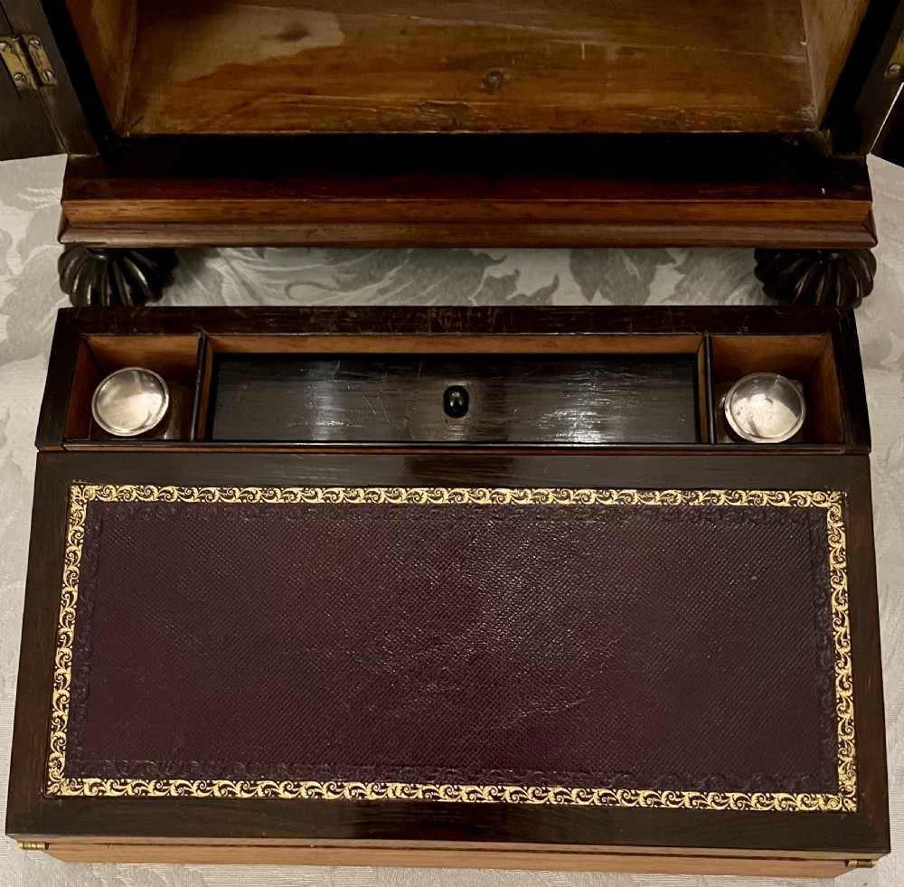 Good Antique Rosewood & mother of Pearl Inlaid Ladies Jewellery Box View IV