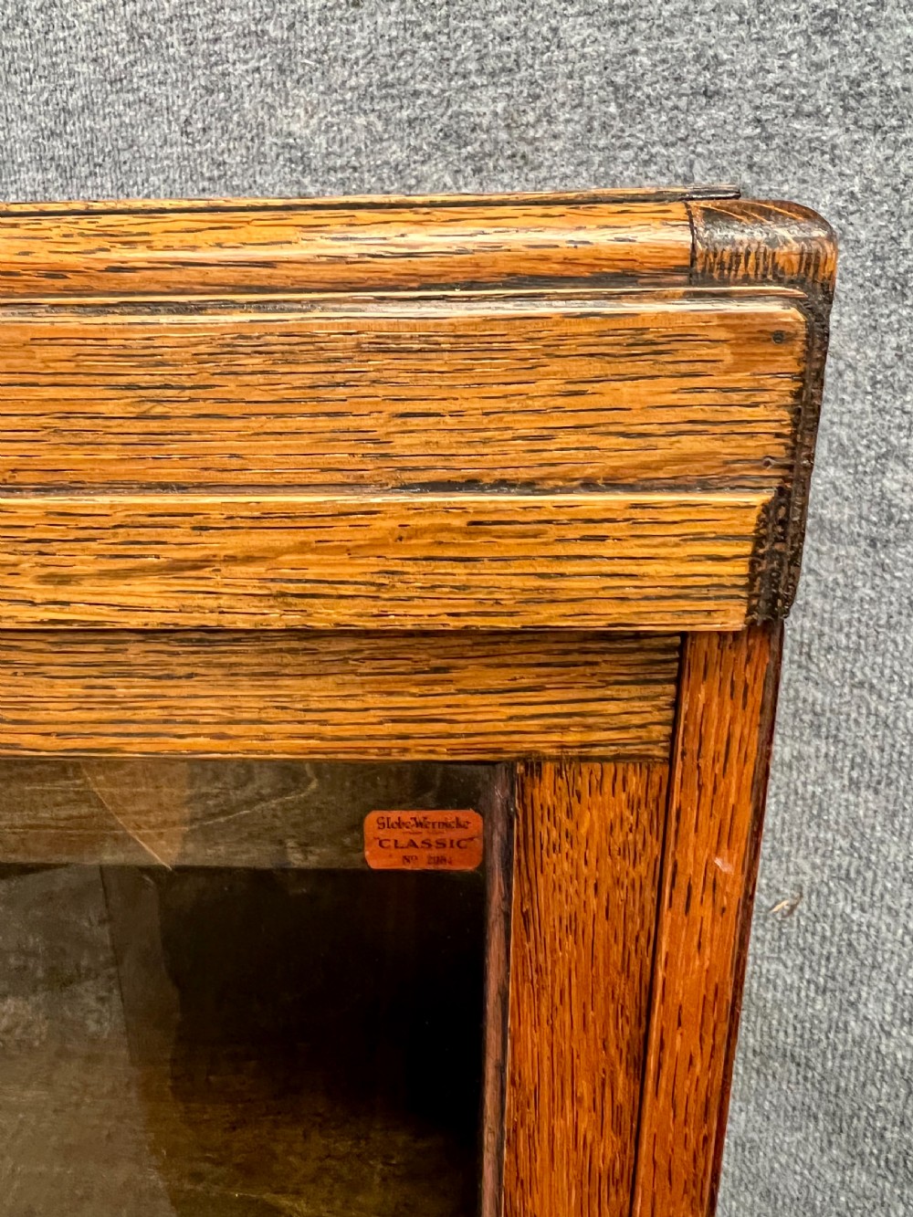 Golden Oak Art Deco Globe Wernicke Bookcase View VI