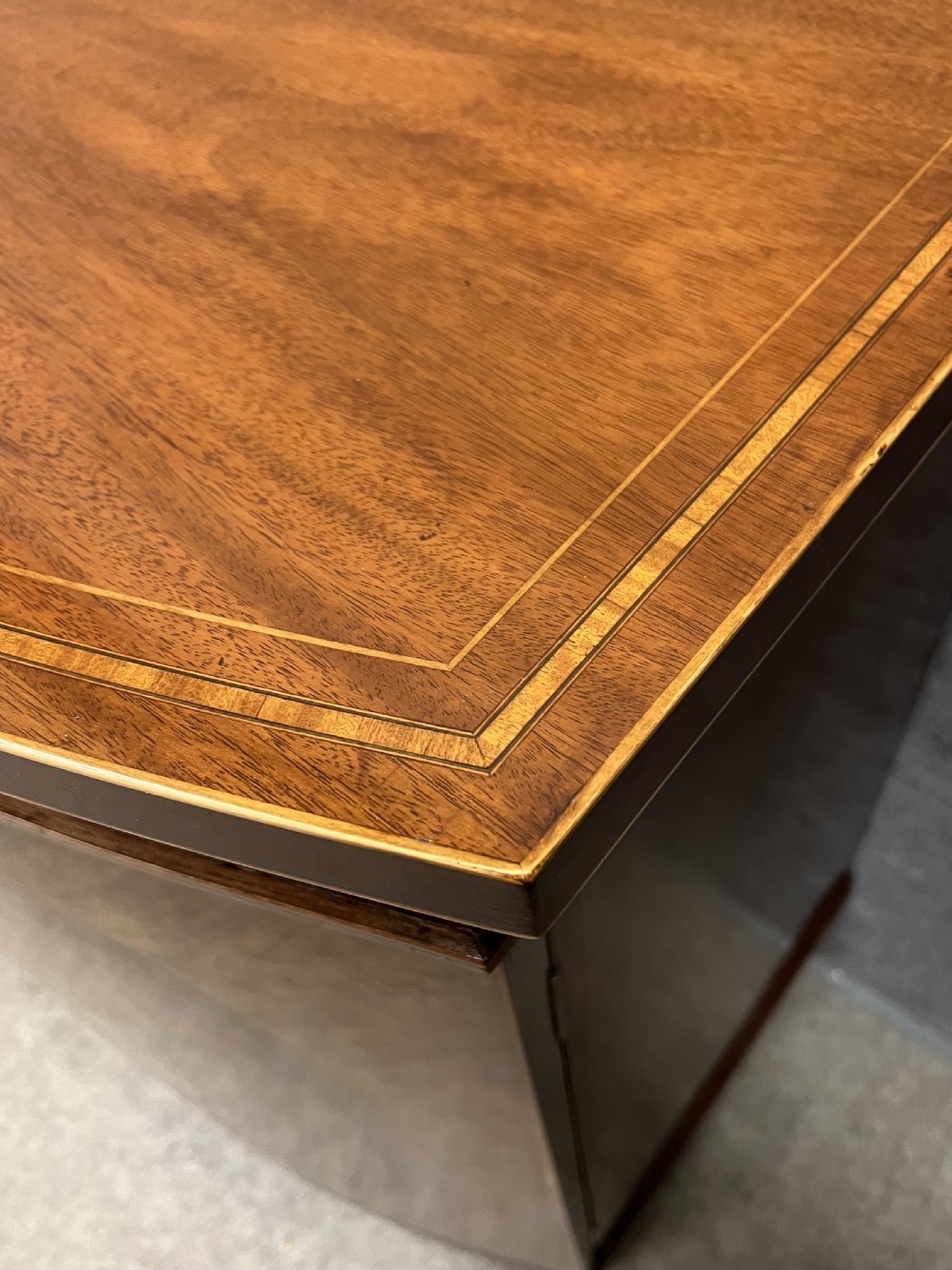 Edwardian Sheraton Revival Demi Lune Side Cabinet View VIII