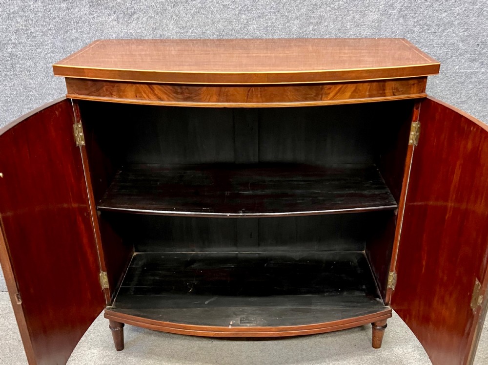 Edwardian Sheraton Revival Demi Lune Side Cabinet View IX