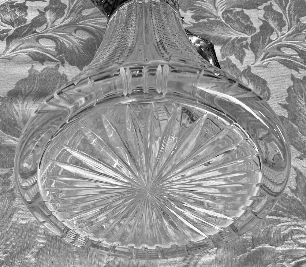 Edwardian Silver Plated & Cut Glass Claret Jug View III