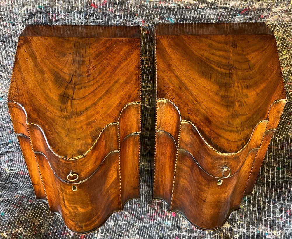 Pair of George III Mahogany Knife Cutlery Boxes View V