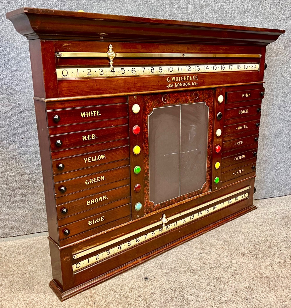 G.Wright & Co. of London Mahogany Snooker Scoreboard View II