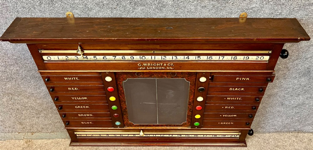 G.Wright & Co. of London Mahogany Snooker Scoreboard View IV