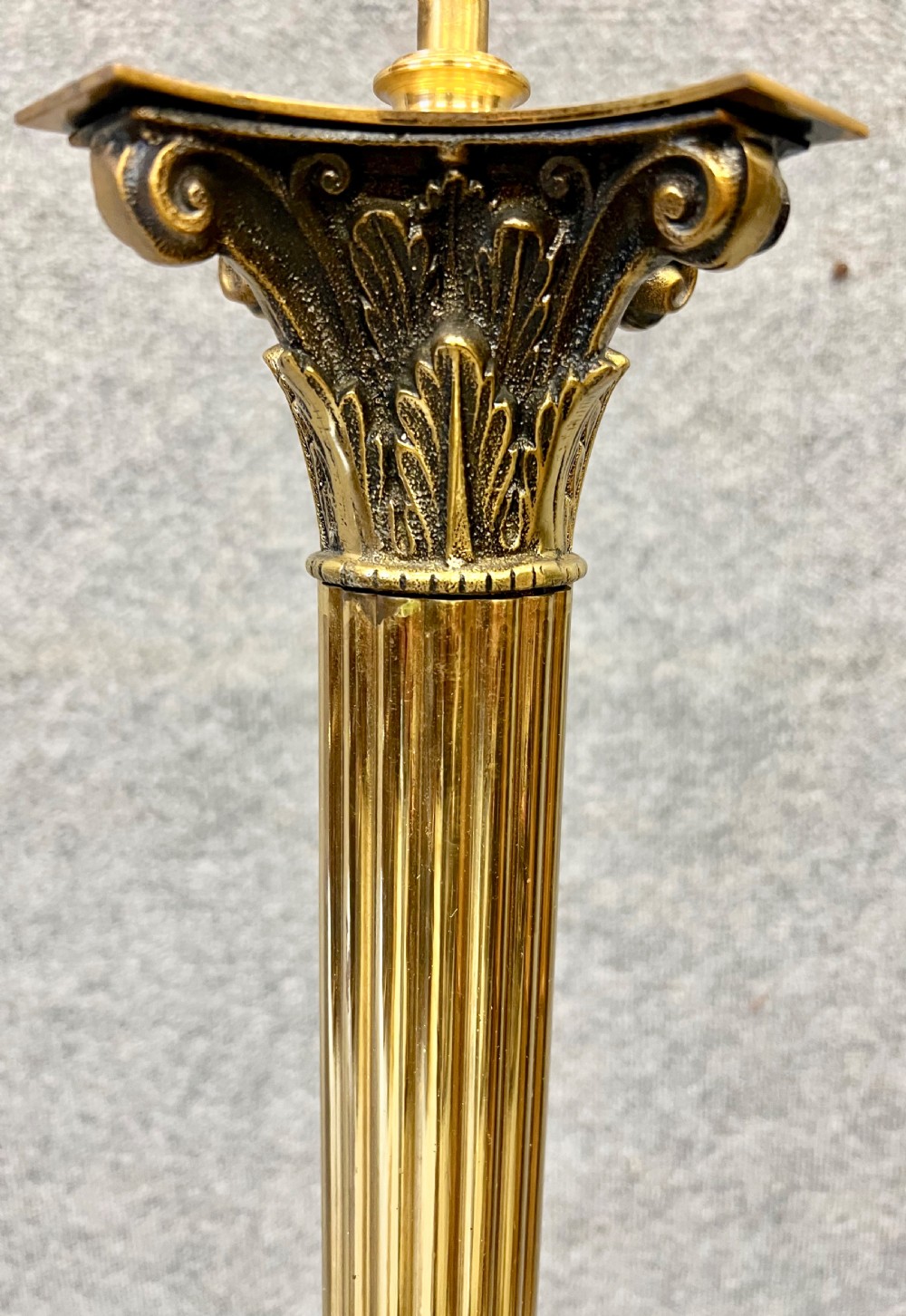 Brass Corinthian Column Standard Lamp View III
