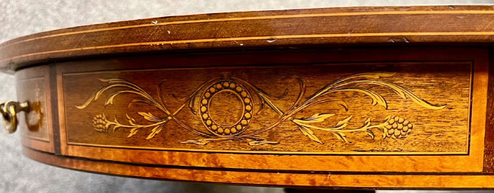 Quality Shoolbred Inlaid Zodiac Centre Drum Table View III