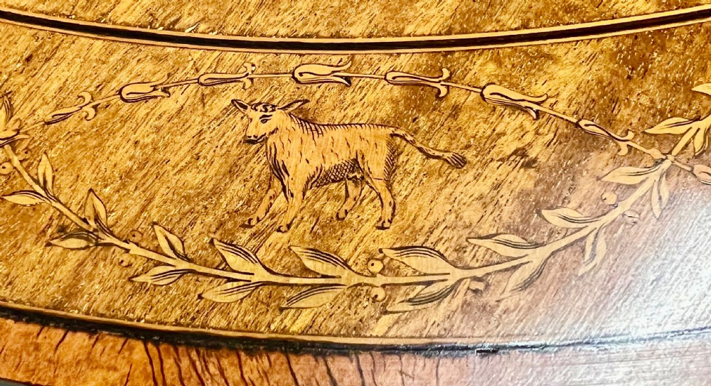 Quality Shoolbred Inlaid Zodiac Centre Drum Table View X