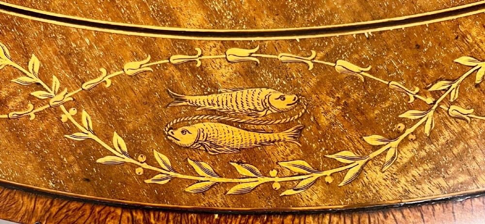 Quality Shoolbred Inlaid Zodiac Centre Drum Table View XI