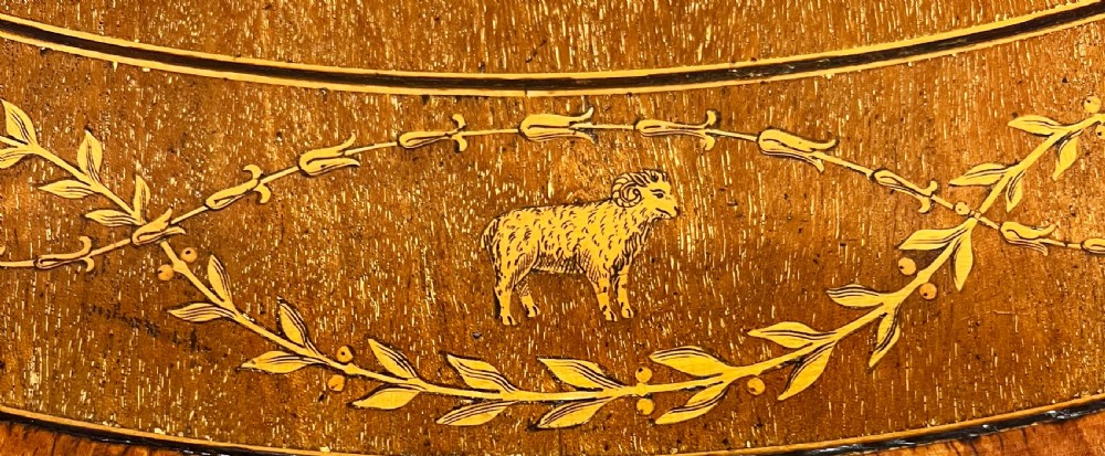 Quality Shoolbred Inlaid Zodiac Centre Drum Table View XII