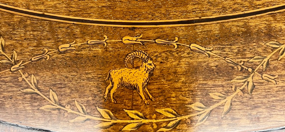 Quality Shoolbred Inlaid Zodiac Centre Drum Table View XIV