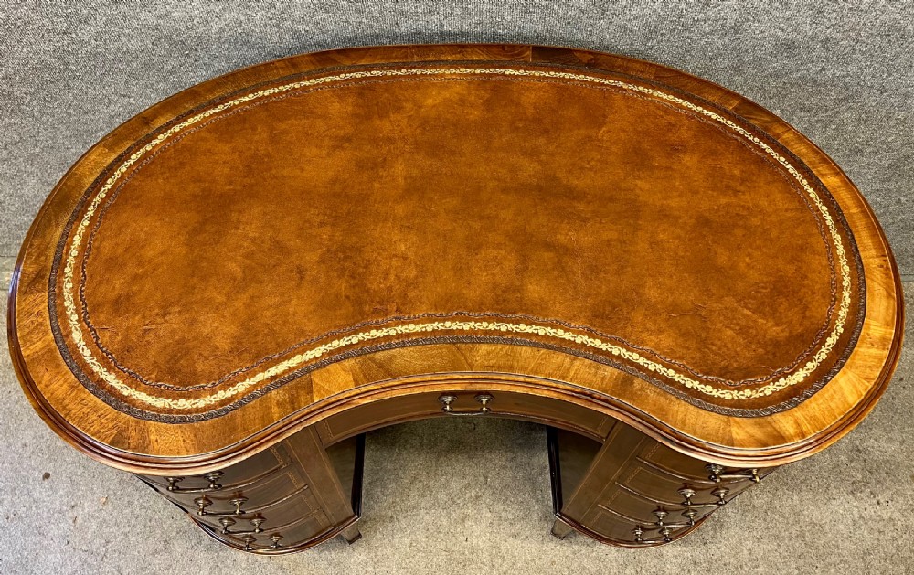 Edwardian Ladies Inlaid Kidney Shaped Desk View II
