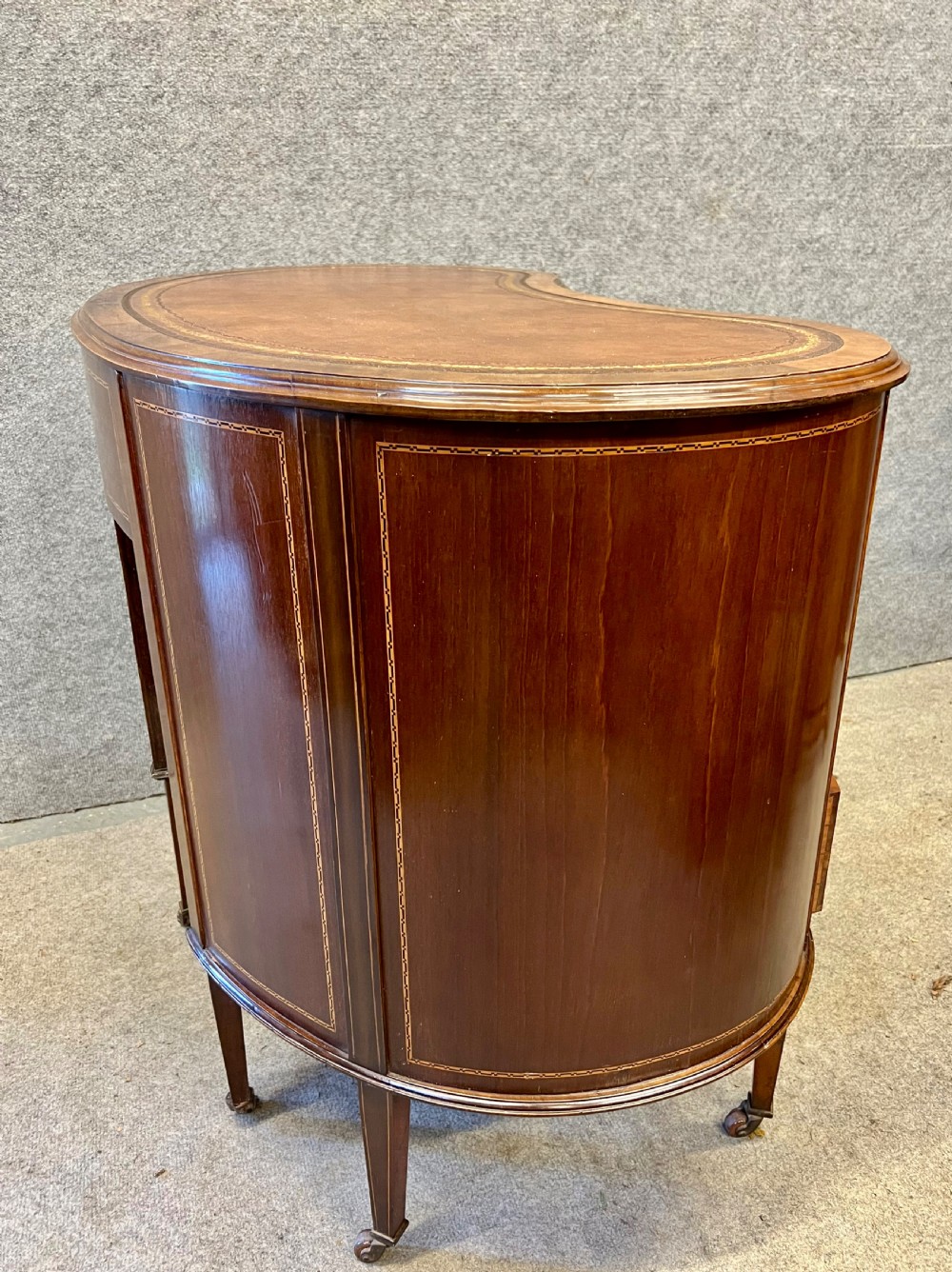 Edwardian Ladies Inlaid Kidney Shaped Desk View VIII
