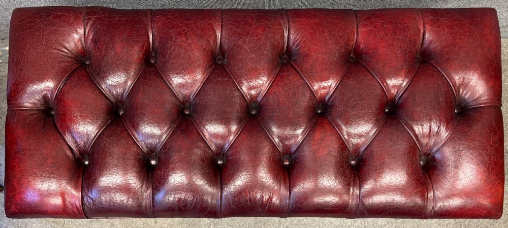 Antique Mahogany and Leather Ottoman View II