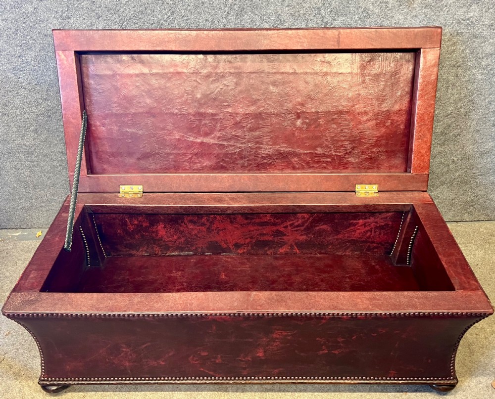 Antique Mahogany and Leather Ottoman View III
