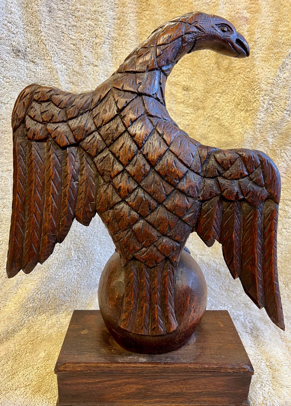 Carved Oak Figure of an Eagle View II