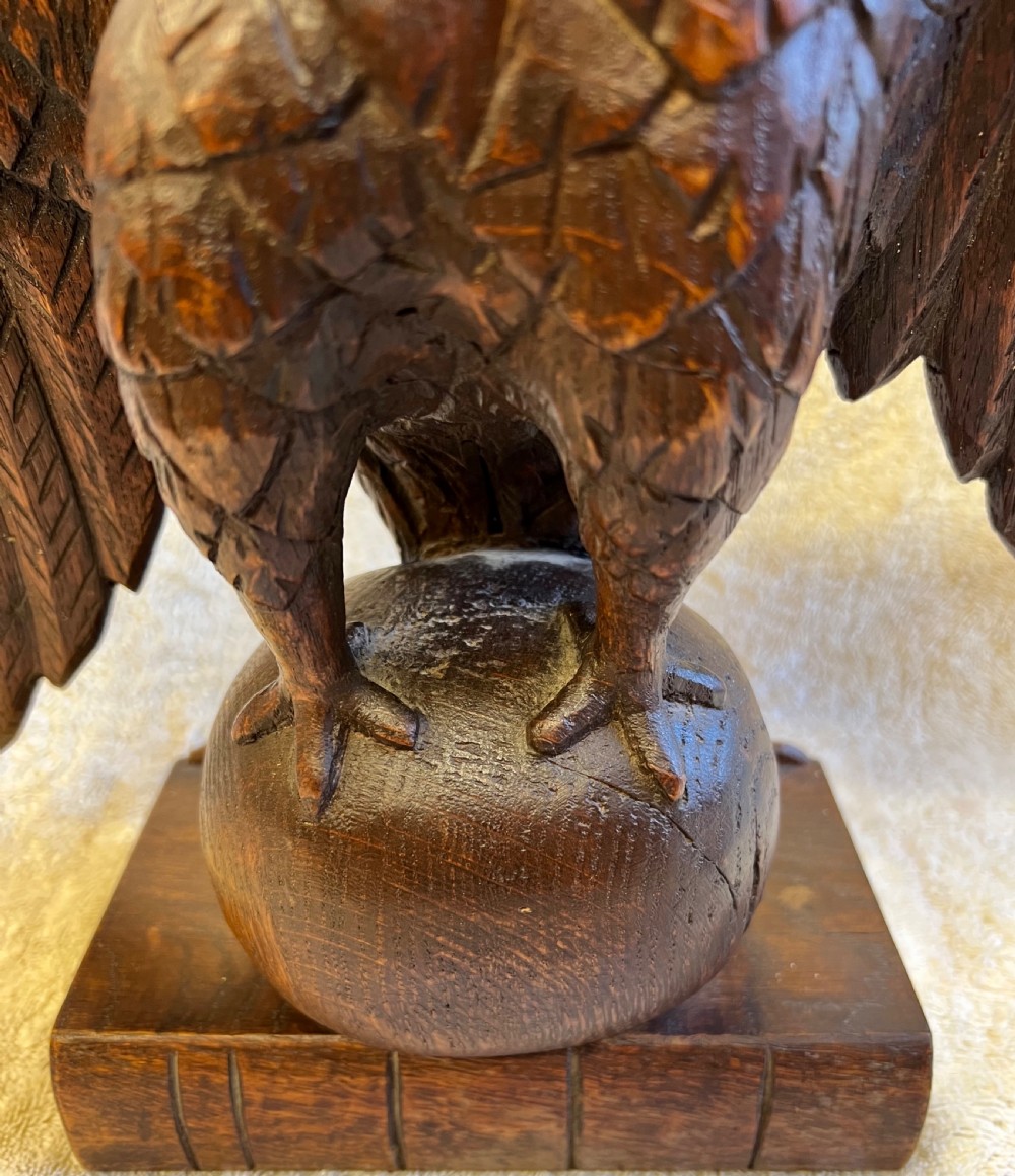 Carved Oak Figure of an Eagle View V