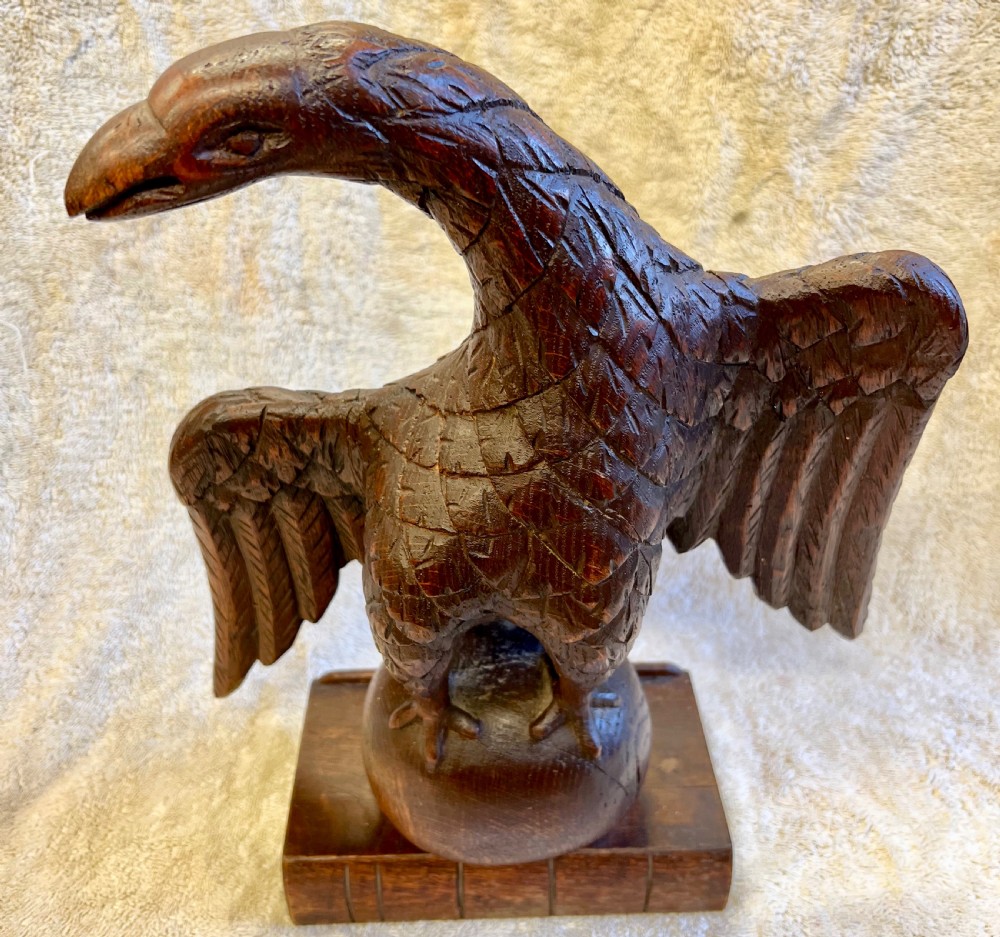 Carved Oak Figure of an Eagle View VI