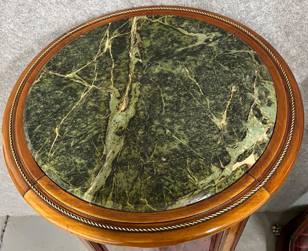 Unusual Pair Of Circular Pedestal Display Cabinets View IV