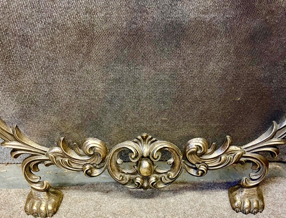 Antique Dragon Decorated Spark Guard Fire Screen View VII