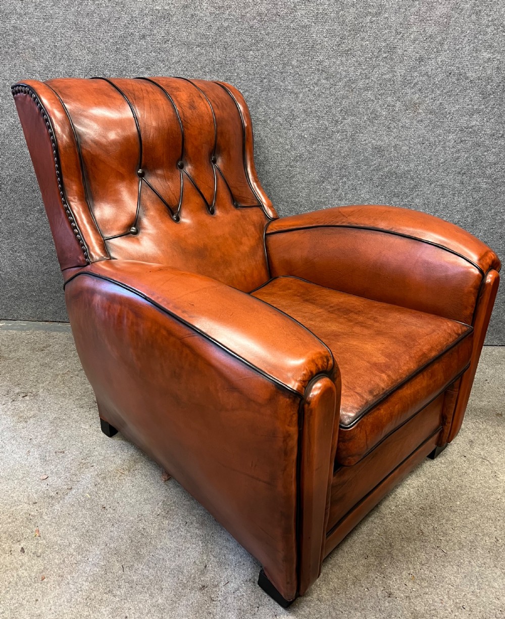 Attractive Pair of  Art Deco Leather Club Armchairs View III