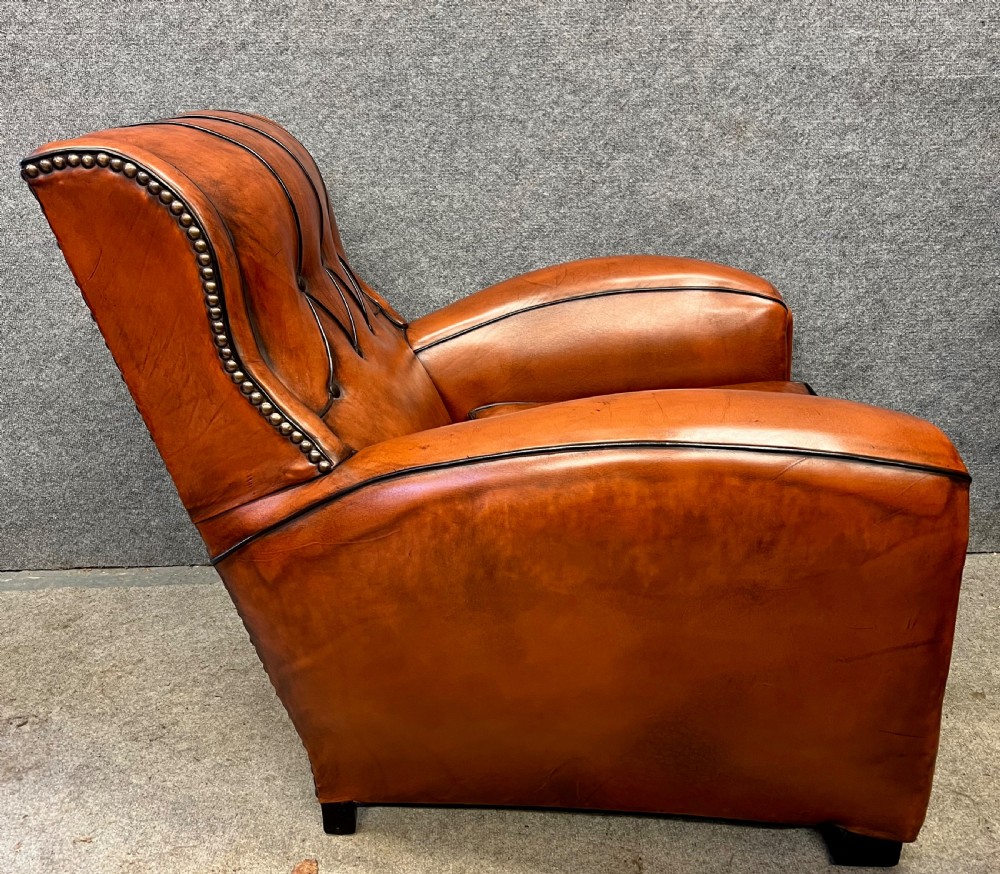 Attractive Pair of  Art Deco Leather Club Armchairs View IV