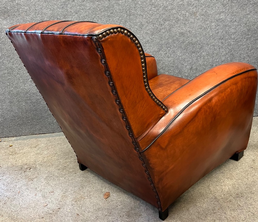 Attractive Pair of  Art Deco Leather Club Armchairs View V