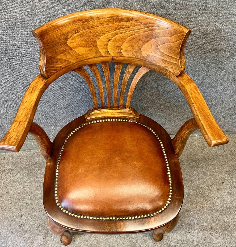Pair of Antique Leather Seated Desk Chairs View V