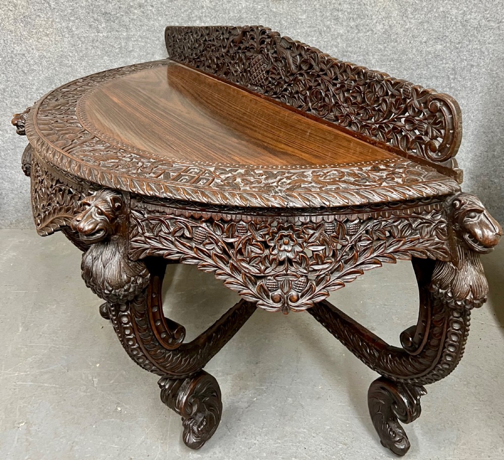 Anglo Indian Padouk Demi Lune Console Table View III
