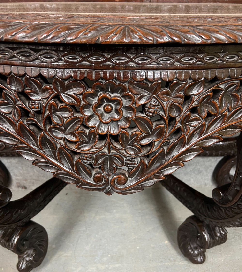 Anglo Indian Padouk Demi Lune Console Table View V