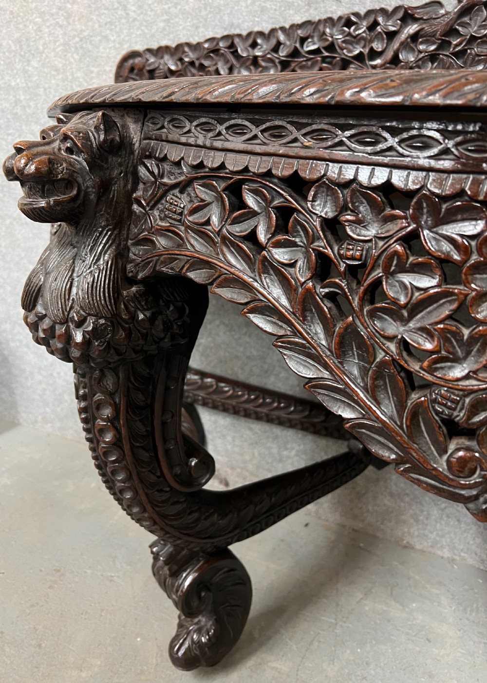 Anglo Indian Padouk Demi Lune Console Table View VI