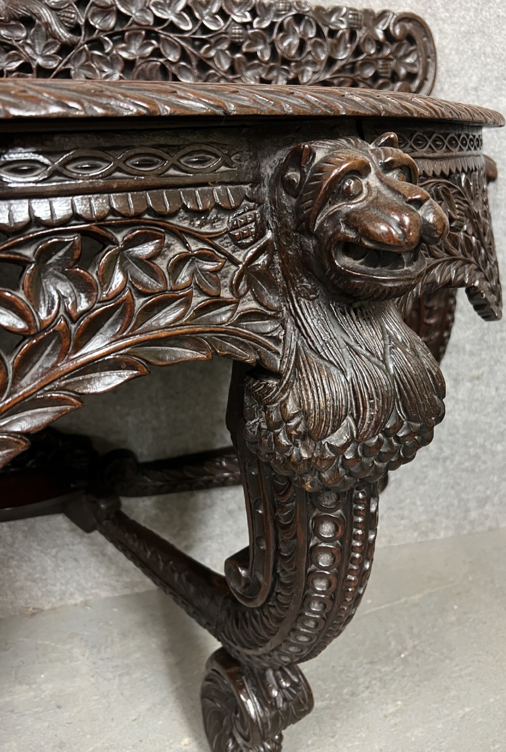 Anglo Indian Padouk Demi Lune Console Table View IX