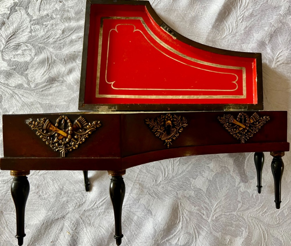 Complete 19th Century French Palais Royal Mahogany Sewing Box. View VII