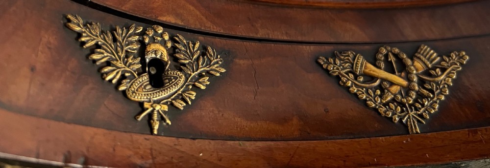 Complete 19th Century French Palais Royal Mahogany Sewing Box. View IX