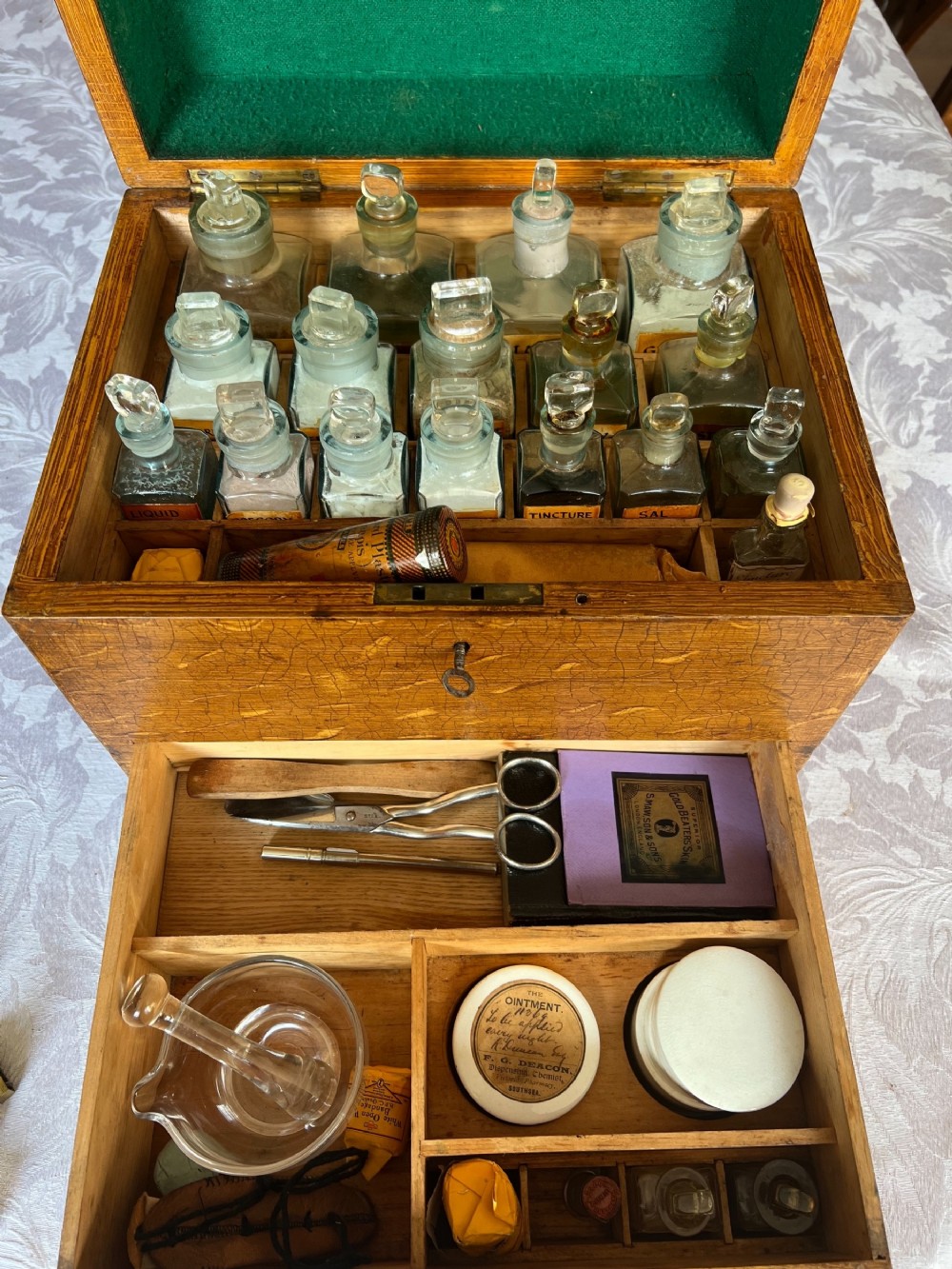 Large 19th.C.  Campaign Apothecary Box