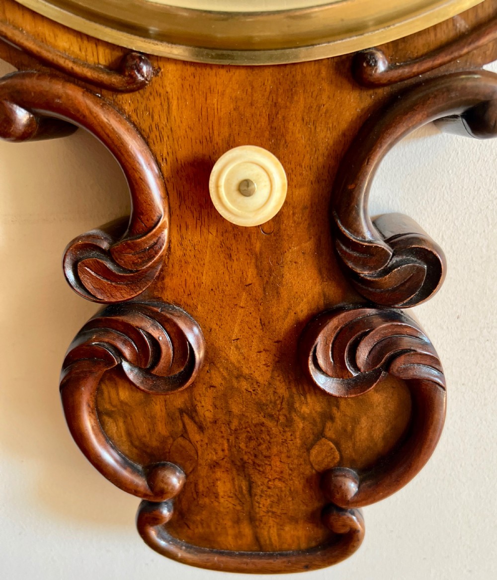 Superior Victorian Walnut Banjo Barometer View VIII