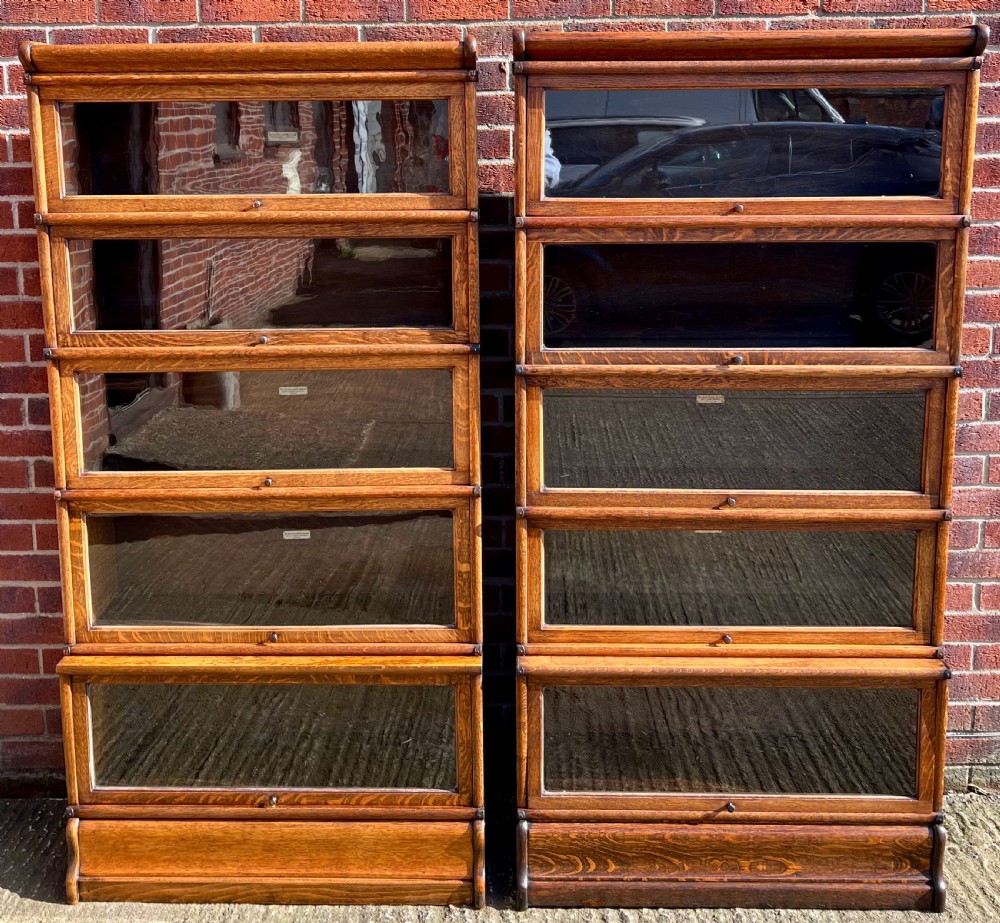 Pair of Oak Globe Wernicke Bookcases