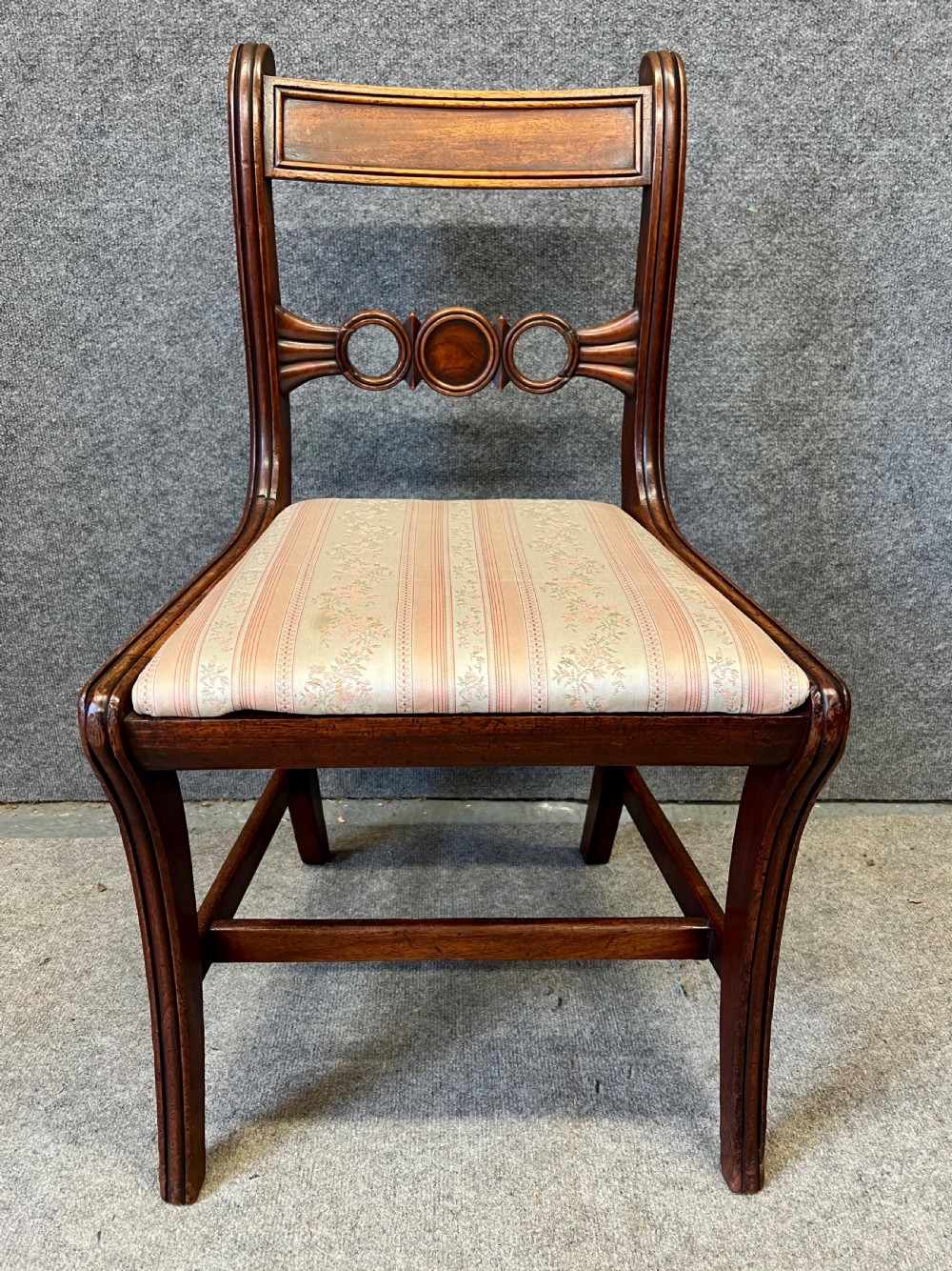 Regency Set of 8 (6 + 2) Mahogany Sabre Leg Dining Chairs View III