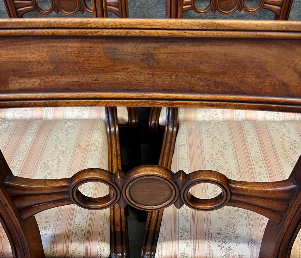Regency Set of 8 (6 + 2) Mahogany Sabre Leg Dining Chairs View VIII