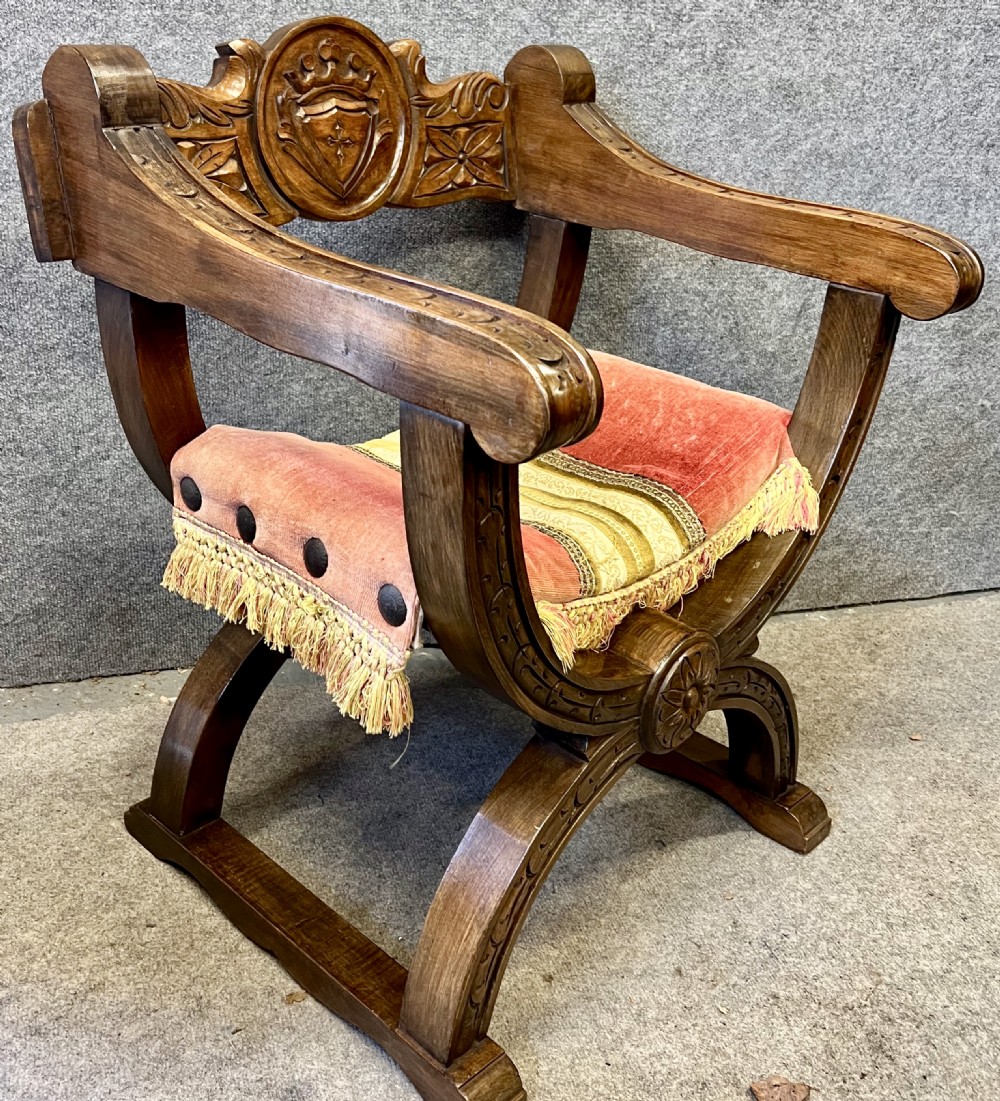 Small Pair of Heraldic Carved Chairs View IV
