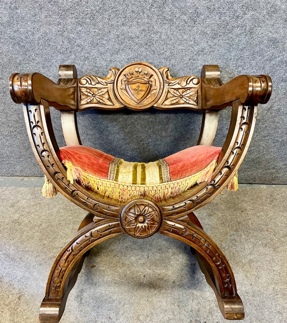Small Pair of Heraldic Carved Chairs View VII