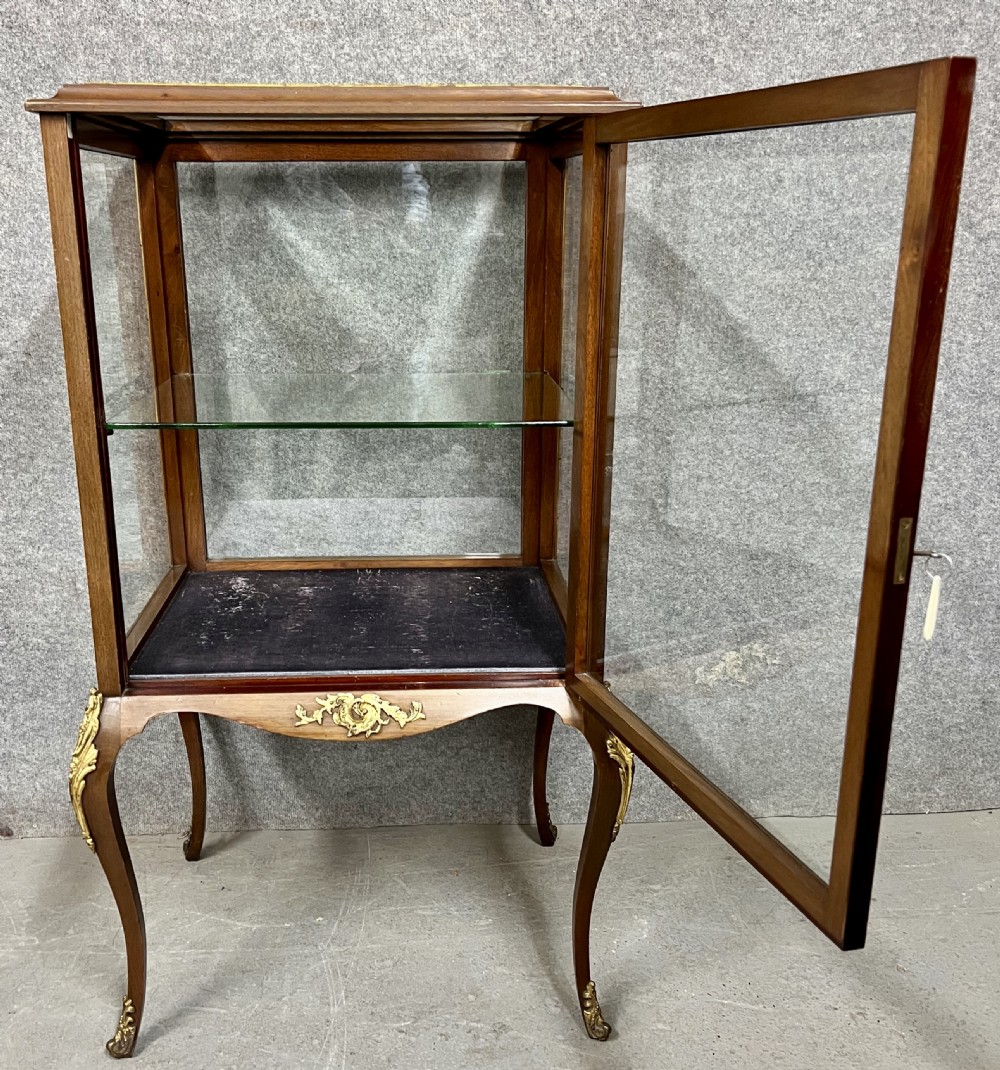 French Freestanding Mahogany Vitrine Bijouterie Cabinet View II