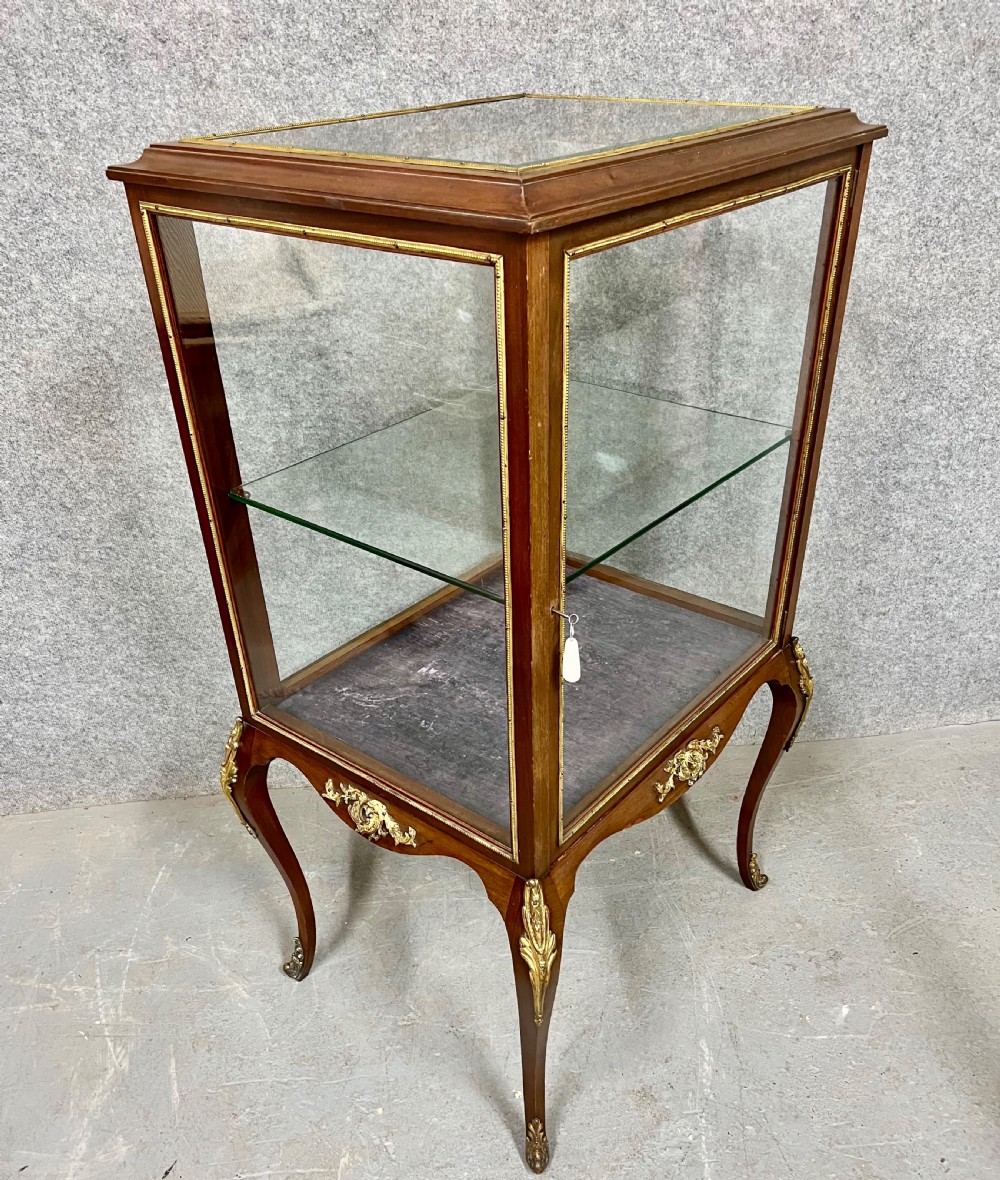 French Freestanding Mahogany Vitrine Bijouterie Cabinet View III