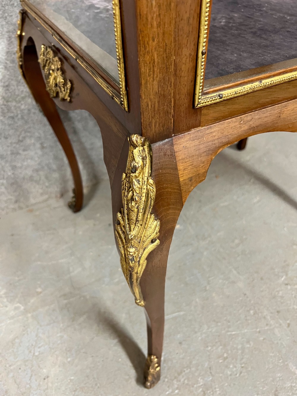French Freestanding Mahogany Vitrine Bijouterie Cabinet View V