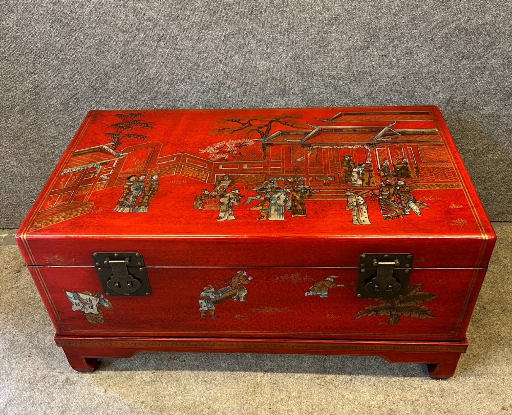 Chinoiserie Trunk on Stand View II