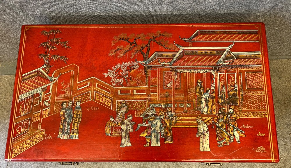 Chinoiserie Trunk on Stand View III