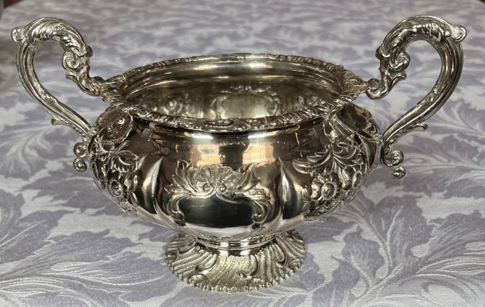 Fine Irish Solid Silver Tea Set View IV