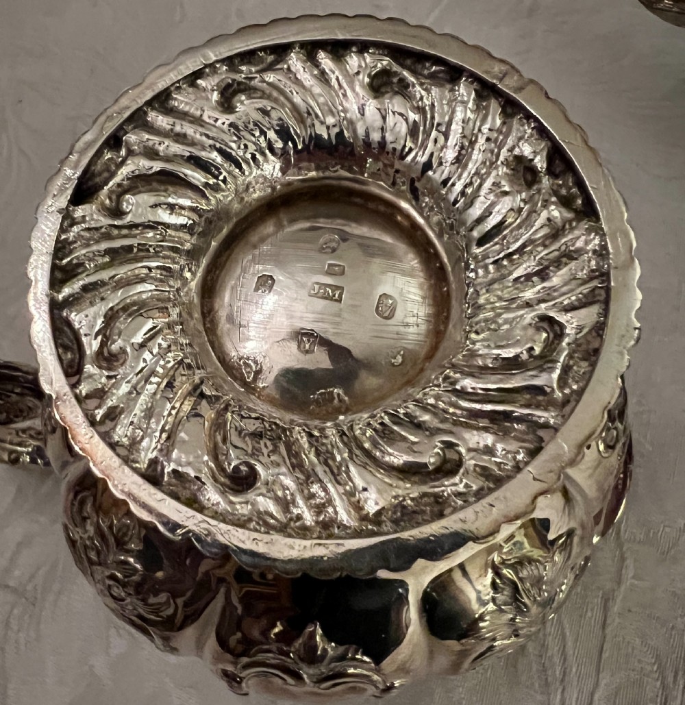 Fine Irish Solid Silver Tea Set View V