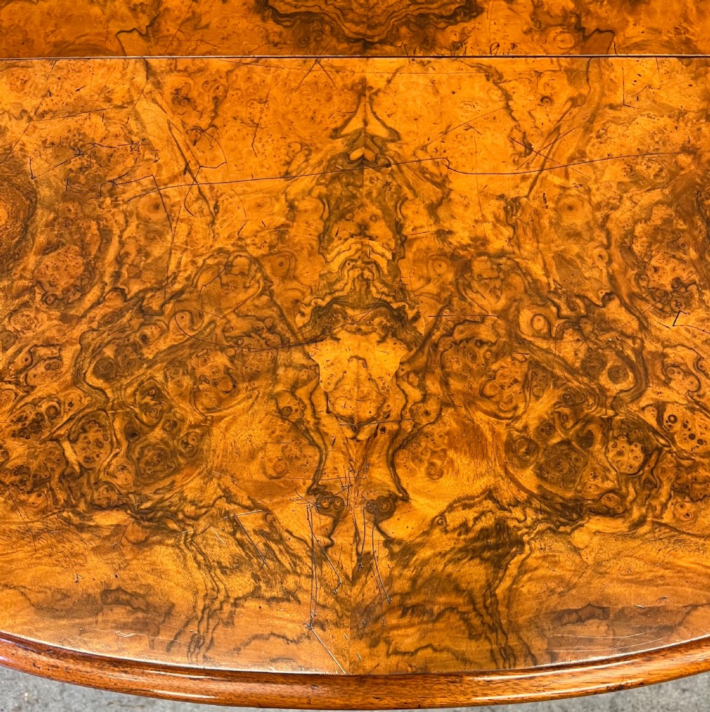 Victorian Burr Walnut Sutherland Drop Leaf Table View VII